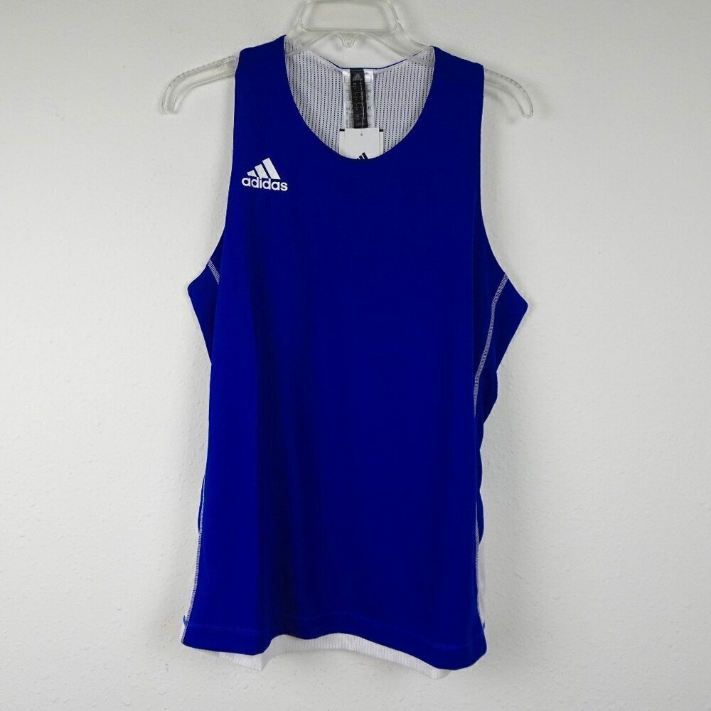 Adidas Reversible Basketball Jersey Women's Size M Blue White Mesh Pinnie
